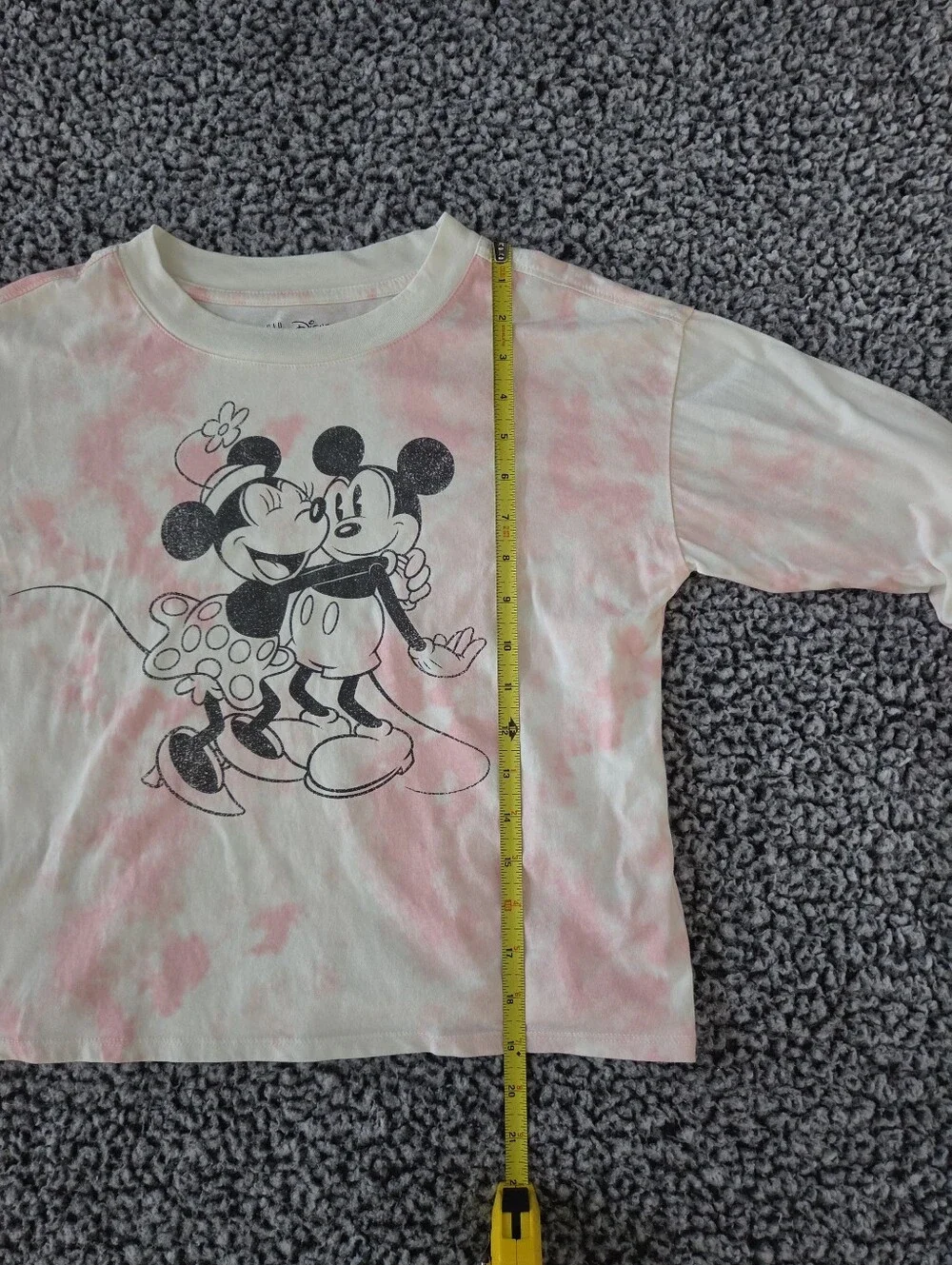 Gap Kids Disney Mickey & Minnie Pink Tie Dye Long Sleeve Pullover Girls XL 12